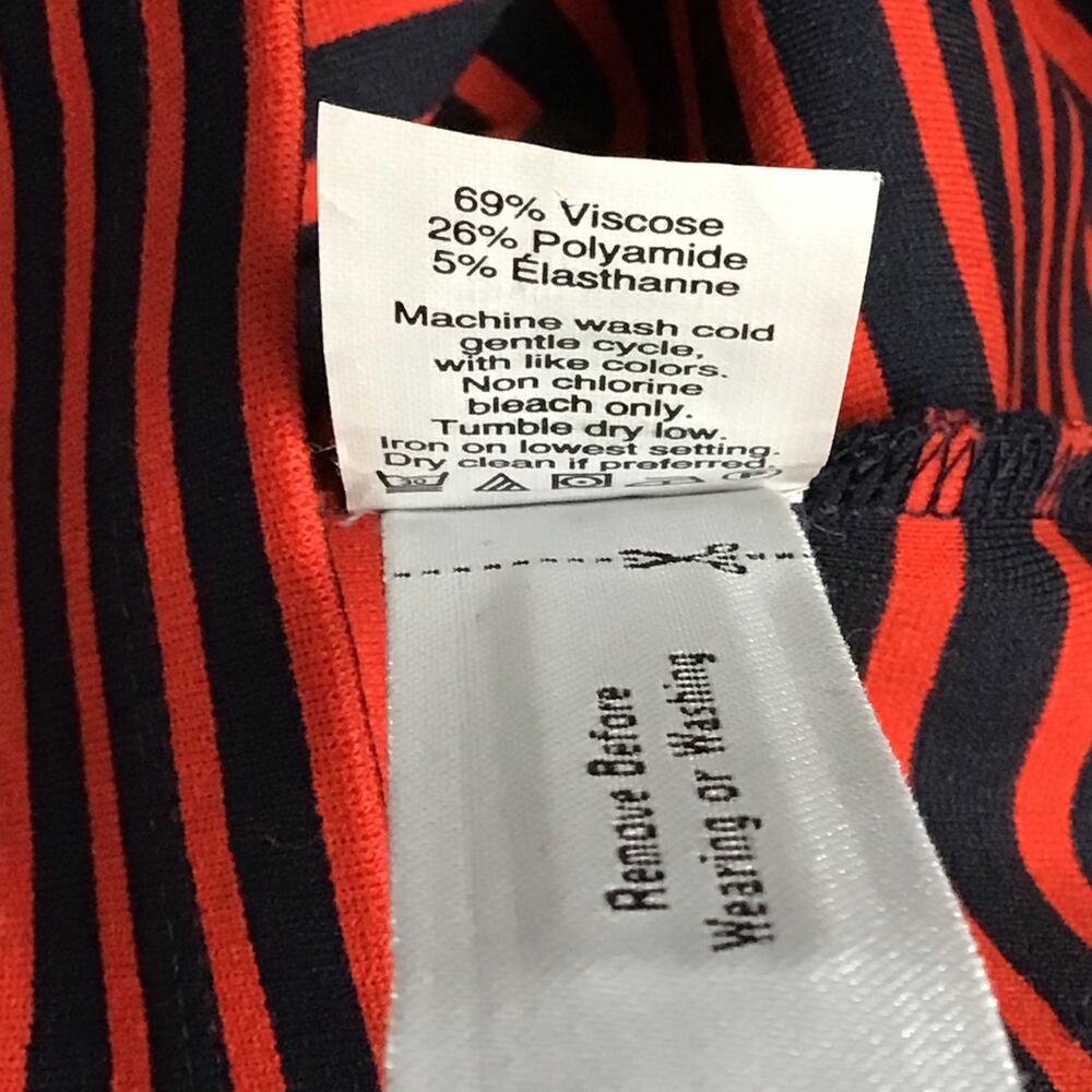 MADEWELL City Skirt Sailor Stripe Navy Blue Red Ponte Knit XXS Nautical - Picture 6 of 8